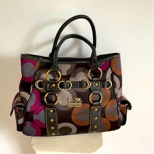 Gorgeous Purple Plum Sofia Madison Y2K coach Bag Signature Retro Vibe Polka Dot